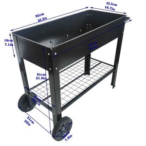 Carrello da Giardino Rialzato in Metallo con Ruote per Esterni e Interni, per Casa, Patio, Giardino, Fioriera Alta - Product Image 6