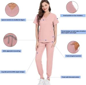2026 New Unisex Hospital Uniforms Nursing Uniform Sets Quick-drying <b>Scrubs</b> Sets Two-piece Set Top & Pants for Nurse Fashion OEM - Product Image 4