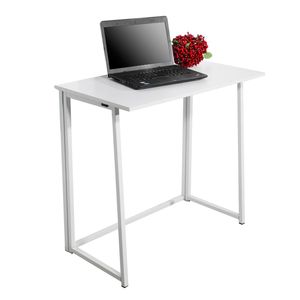 Bureau d'ordinateur pliable blanc simple, réglable en hauteur, table de jeu mobile pour ordinateur portable, idéal pour le télétravail et l'application au bureau à domicile - Product Image 2