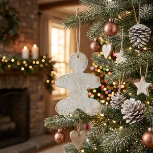Décoration de Noël en gros pour la maison : Ornement décoratif en bois à suspendre, artisanat rustique, pendentif festif pour sapin de Noël, décoration de vacances - Product Image 6