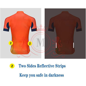 Ensemble maillot et short de cyclisme pour homme, orange avec accents noirs, respirant, polyester, design sans couture, pour adultes - Product Image 3