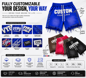 Men's Heavyweight Fleece Front Custom Logo <b>High</b> Street Style <b>Knee</b>-Length Elastic Waist Breathable Quick-Dry Eco-Friendly Shorts - Product Image 6