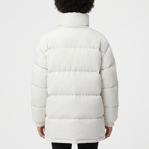 Veste matelassée pour femme Hawk Eye, col montant, fermeture éclair intégrale, manteau d'hiver, couleur unie, épaisse, chaude, manches longues, rembourrage en polyester - Product Image 5