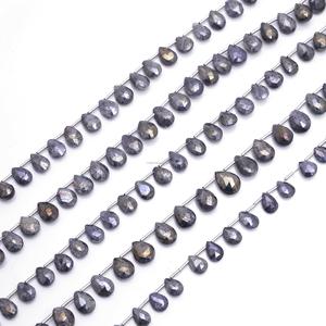Lot en gros de perles de pierre précieuse naturelle Silverite noire faites à la main, facettées en forme de poire, de qualité supérieure pour la fabrication de bijoux (colliers, bracelets, boucles d'oreilles) - Product Image 2