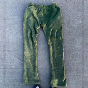 Pantalon évasé taille haute pour homme en coton brodé, style décontracté, idéal pour la ville et le bureau - Product Image 2