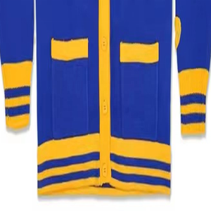 Long Sleeves College University Knitted <b>Cardigan</b> Sweater - Product Image 6