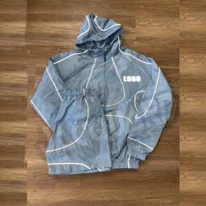 Ensemble court deux pièces respirant de qualité supérieure, streetwear pour hommes, veste coupe-vent réfléchissante 3M, survêtement pour hommes, ensemble d'été - Product Image 1