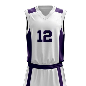 Custom Sublimated Basketball Shorts White Purple Color Blocked Elastic Waist Unisex Adult <b>Athletic</b> Wear Moisture Wicking - Product Image 5