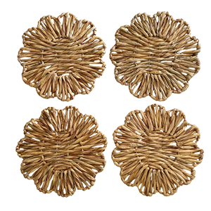 Eco-friendly Floral Shaped Water Hyacinth Placemat, Bohemian Natural <b>Table</b> <b>Mats</b> For <b>Table</b> Decoration Made In Vietnam - Product Image 4