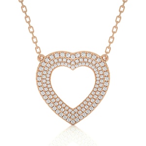 Pendentif en or plaqué diamant cultivé en laboratoire CVD, personnalisé, bijoux en or 14 carats, collier, vente de la Saint-Valentin, pendentif en forme de cœur ravissant - Product Image 2