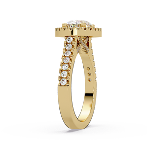 Luxury Halo Engagement <b>Ring</b> 14K Pure Gold Oval Cut Lab Grown Diamond IGI Certified Wedding <b>Ring</b> for Women Custom <b>Fine</b> Jewelry - Product Image 3