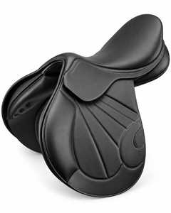 Selle d'équitation anglaise personnalisable – Artisanat en cuir de qualité supérieure, selle d'équitation anglaise en cuir noir faite à la main avec étriers - Product Image 2