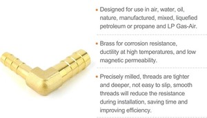 Raccord coudé réducteur 90 degrés en laiton pour tuyau, surface lisse, connecteur forgé pour plomberie et CVC - Product Image 6