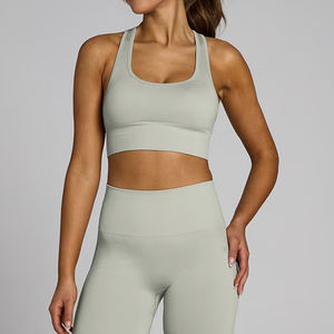 Women's Lightweight Simple Racer-Back Sports <b>Bra</b> for Yoga & Running High Elastic Polyester/Cotton High Support Four-Way <b>Stretch</b> - Product Image 3