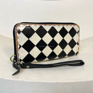 กระเป๋าสตางค์หนังแท้แฟชั่นสำหรับผู้หญิงลายลายตารางกระเป๋าคลัทช์ความจุขนาดใหญ่กระเป๋าใส่บัตรเครดิต - Product Image 4