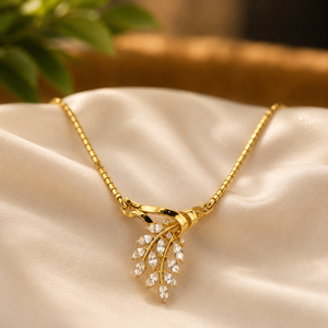 925 Sterling <b>Silver</b> Leaf Pendant <b>Necklace</b> Moissanite Marquise Shape Diamond Women Wedding Jewelry - Product Image 4