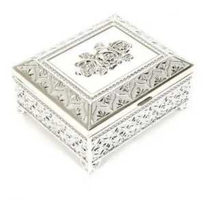 Antique Silver Embossed Metal Jewelry <b>Box</b> Handcrafted Floral Pattern <b>Trinket</b> Holder Storage Chest Case Wholesale - Product Image 3