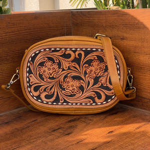 Wholesale High Quality Women's Hand Tooled Genuine Leather Crossbody Bag Western Luxury Fashion Cowhide Floral Purses & Handbags - Product Image 2
