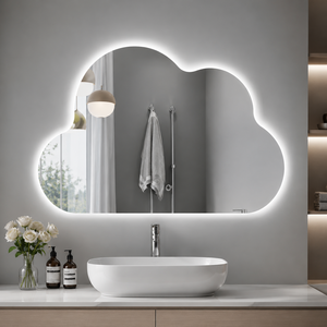 Miroir intelligent LED rétroéclairé irrégulier avec capteur tactile anti-buée, design moderne, mural, en verre, pour salle de bain, idéal pour Bar Mitzvah - Product Image 2