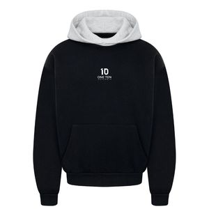 เสื้อฮู้ดดี้สองสีแบบหนา ผ้าฝ้ายฟลีซ สไตล์สตรีทแวร์ รับผลิตแบบ OEM ODM ขายส่งจำนวนมาก - Product Image 1