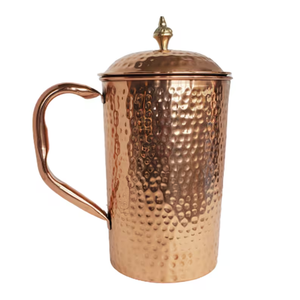 Handmade Eco-Friendly <b>Water</b> <b>Kettles</b> Drinkware Traditional Ayurveda Classic Copper Pitcher Lid for Beer Heat Resistant - Product Image 3