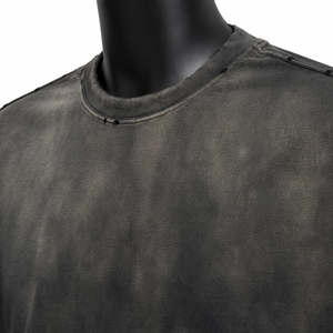 Camiseta Vintage Lavada Oversize para Hombre, Algodón Pesado Personalizado, Estilo Urbano, Ajuste Holgado, Camiseta Casual Lisa - Product Image 6