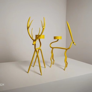 Élégant support de bougie en métal jaune, accent décoratif idéal pour la cuisine, la décoration intérieure et l'éclairage chaleureux. Vente en gros depuis l'Inde. - Product Image 2