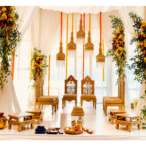 ชุดเก้าอี้ Mandap Vidhi สำหรับพิธีแต่งงานของชาวฮินดู,เก้าอี้ Mandap Vidhi สำหรับงานแต่งงานแบบอินเดียใต้ - Product Image 1