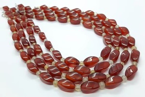 Cuentas Cuadradas Retorcidas de Ónix Rojo Natural de 8 mm y 16 mm, Cuentas de Piedras Preciosas de Ónix Lisas, Hilo de 18 Pulgadas, Precio al por Mayor, Fabricación de Joyería a Granel - Product Image 2