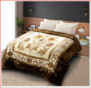 Couverture Raschel MITTAL TEXTILE 100% Polyester à Motif Floral, Jacquard Peluche Anti-Boulochage, Chauffante pour Hiver, Maison/Voyage/Camping - Product Image 1