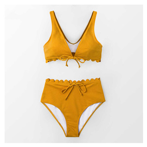 Ensemble de bikini minimaliste uni sexy pour femme, maillot de bain deux pièces ajustable, tenue de plage brésilienne, collection été 2026 - Product Image 3