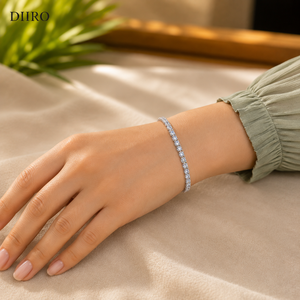 925 Sterling <b>Silver</b> Chain Round Brilliant Cut Diamond Moissanite Tennis <b>Bracelet</b> Women's GRA Certified Trendy - Product Image 6