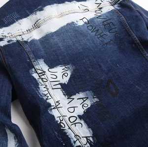 Chaqueta Bomber de Mezclilla para Hombre, Corte Ajustado, Cuello Alto, Forro de Piel Sintética Transpirable, Logotipo Frontal, Estilo Motociclista, Casual de Invierno - Product Image 3