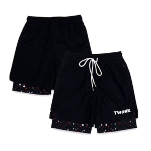Pantalones Cortos Deportivos de Dos Piezas Personalizados con Cordón Ajustable y Bolsillos con Cremallera, Pantalones Cortos para Correr, Pantalones Cortos de Entrenamiento de Verano con Entrepierna de 5 Pulgadas - Product Image 2