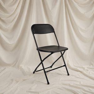 Silla Plegable de Jardín con Marco de PP y Metal Negro - Mueble de Exterior Duradero, Ligero y Portátil para Hogar, Bar y Almacén - Product Image 1