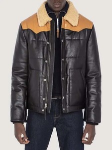 เสื้อแจ็คเก็ตหนังบุนวมแบบคลาสสิกสำหรับผู้ชาย - Product Image 1