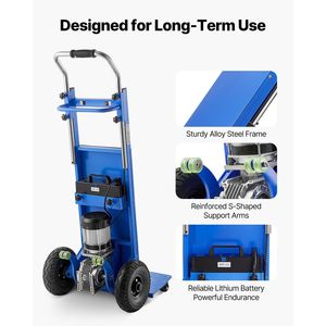 Carrello Elettrico Saliscale da 400 kg con Manico Estensibile da 400 cm, Carrello Elettrico per Carichi Pesanti - Product Image 4