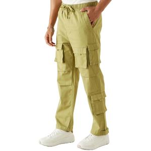 Pantalon cargo en denim stretch de style droit, de haute qualité, respirant et avec technique de lavage, fabriqué au Pakistan - Product Image 4
