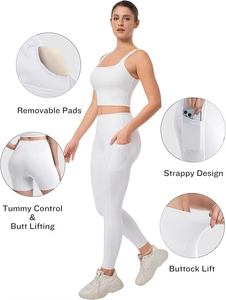 Meilleur design OEM, leggings pour femmes grandes tailles, ensemble de yoga, haute qualité, séchage rapide, respirant, respectueux de l'environnement, ensembles de fitness - Product Image 5