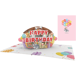 Wholesale Dogs Birthday 3D Pop up Card Pet Balloon OEM/ODM Manufacturer Vietnam <b>Handmade</b> <b>Paper</b> Greeting Card - Product Image 1