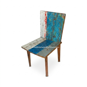 Handcrafted <b>Rustic</b> <b>Dining</b> <b>Chair</b> Reclaimed Boat Wood Eco-Friendly Original Color Indoor Outdoor Resort Home Villa Furniture - Product Image 3