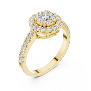 Anillo de Compromiso de Oro Blanco de 14K con Diamante Cultivado en Laboratorio, Corte Redondo, para Mujer |   Diamante Cultivado Nuevo - Product Image 6