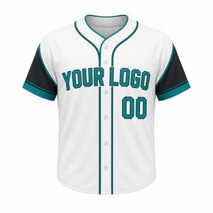 Custom Baseball Jersey <b>White</b> Short Sleeves <b>Button</b> Front Sublimated Print Unisex Adult Regular Fit All Seasons Custom Logo - Product Image 1