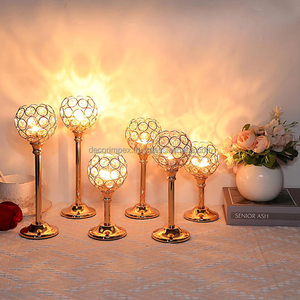 HOT Crystal <b>Tealight</b> Candle <b>Holders</b> Candle <b>Holders</b> Table Centerpieces for Wedding Home Decor Thanksgiving Christmas Decorations - Product Image 2