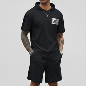 Nuevo Conjunto de Dos Piezas de Verano para Hombre, Camiseta y Pantalones Cortos con Estampado Doble Personalizado, Transpirable y Suave, con Logotipo Personalizado, Precio Muy Bajo - Product Image 5