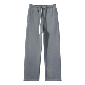 Wholesale Rate Heavyweight <b>Wide</b> <b>Legs</b> 400GSM Fleece <b>Linen</b>/Cotton Print Logo Drawstring Closure Acid Wash Baggy Sweat <b>Trouser</b> Men - Product Image 3