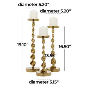 Ensemble de 3 chandeliers torsadés pour la décoration de la maison, finition métallique durable - Product Image 4
