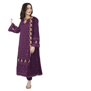 <b>Top</b> Branded Indian Pakistani Net Embroidery Work <b>Viscose</b> Luxury Unstitched Women's Salwar Kameez South Asian Fashion - Product Image 1