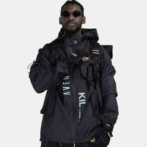 Wholesale Mens Techwear <b>Jacket</b> Tactical Urban Streetwear Waterproof Windbreaker Multi-pocket Functional Cyberpunk Cargo Coat - Product Image 6