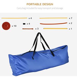 Set di Attrezzature Portatili per Addestramento Cani con 3 Ostacoli Regolabili, Include Pali per Agility e Anello per Salto in Altezza - Product Image 6